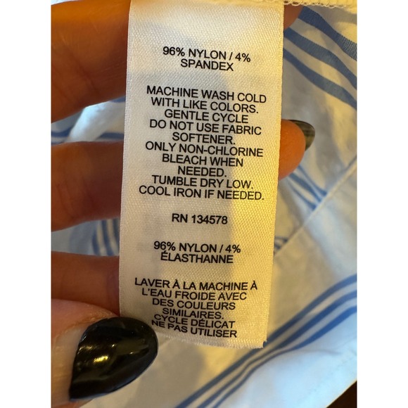 Vineyard‎ Vines Performance Tunic Dress Women Small White Blue Stripe Preppy - Picture 11 of 12